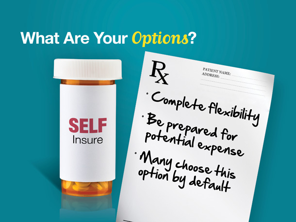 Self insure involves depending on personal savings and investments to fund any long-term-care needs. This would give you complete flexibility but require that you be prepared for the potential expense.

Remember, the national average for assisted living centers is $48,000 a year and the average cost of a skilled care facility is $100,375 a year.

In fact, self insure is a choice many make by default—simply because they haven’t planned for long-term-care expenses at all.

But as you will see, self insuring has consequences.